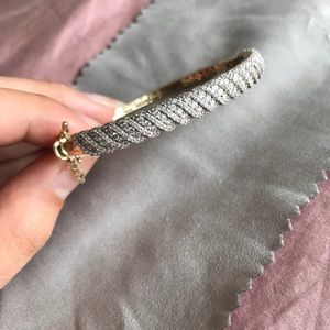 14K Gold Hinge Bracelet with Diamonds